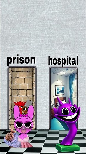 😈 Evil Sprunki won’t let the good ones into the hospital! 😇🚫 #sprunki