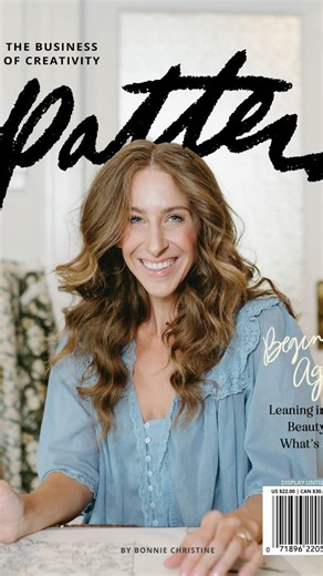Bonnie Christine® • Designer on Instagram: "📸 A snapshot into the latest issue of Pattern Magazine! Meet: Begin Again - Leaning Into the Beauty of What’s Next. ❄️✨ Inside the pages, you’ll explore creative business strategy, productivity, content planning, and seasonal inspiration for creatives written by creatives. Now available online and nationwide at @barnesandnoble! Comment PATTERNMAG for the link to order online or find the store nearest you. 🤍"