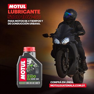 Conocé el Motul 5100 4T 10W30 con tecnología Technosynthese® para motocicletas de calle y carretera, de embrague húmedo. Con la norma JASO MA2 FZG/FLS14 Cotizá en línea aquí: https://bit.ly/MotulEnLinea #EspecialistasEnLubricantes #MotulGT #PoweredByMotul | Motul Guatemala