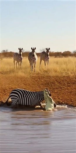 Zebra vs Crocodile?! This Safari Attack Went VIRAL!#youtubeshorts #shorts #fyp