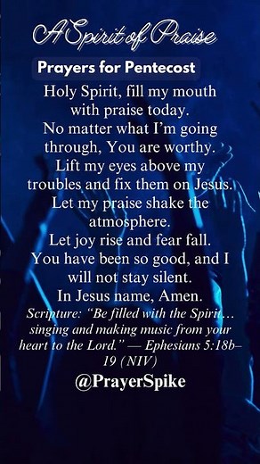 Holy Spirit of Praise: Prayers for Pentecost #holyspiritprayer