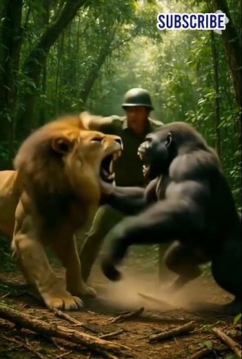 Lion vs Ape Fight | Jungle Guard Steps In!