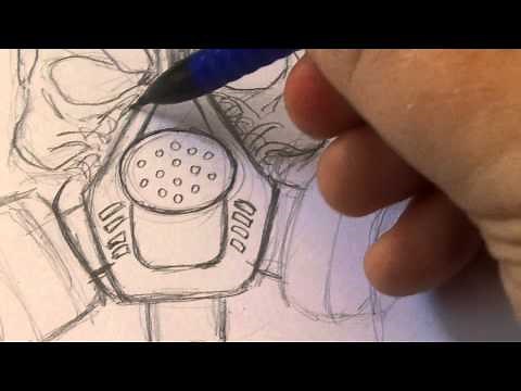 How To Draw A Skull With A Gas Mask