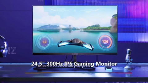 Z-Edge 24.5 inch 300Hz 280Hz 240Hz Gaming Monitor, UG25S FHD 1080p, Ultra Fast MPRT 1ms, IPS Monitor Gaming, PC Computer Monitor, 16.7M Colors, DP x2, HDMI x2