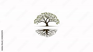 Root Of The Tree Animation Logo Video. Stock Video
