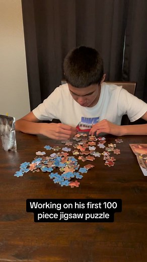 Thomas working on and completing his first 100 piece jigsaw puzzle #autism #autismawareness #autismacceptance #asd #specialneeds #disney #disneytiktok #disney100 #toystory #fyp #foryoupage