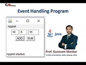 AJP - 22517 | Unit-III EventHandling | Program for Adding & Substracting numbers Applet Program.