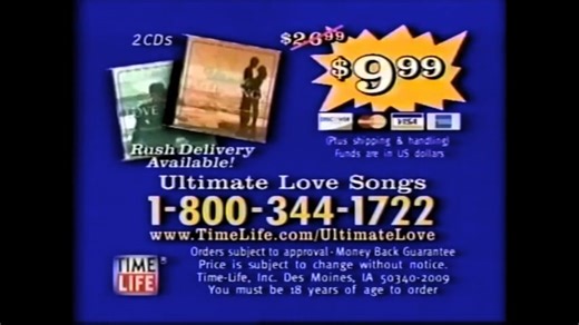Time Life Ultimate Love Songs Commercial｜2008