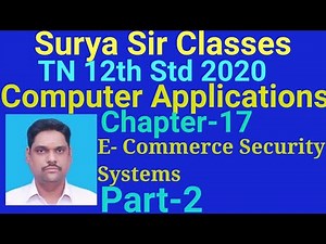 12th std Computer Applications Chapter 17 E-Commerce Security Systems Part 2
