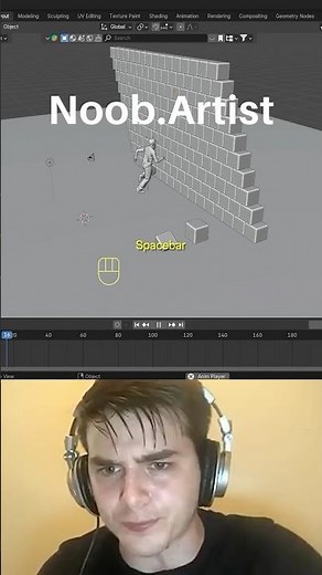 Noob vs Pro artist: Rigid body collision #blendertutorial #blender #blendercommunity #blender3d #b3d
