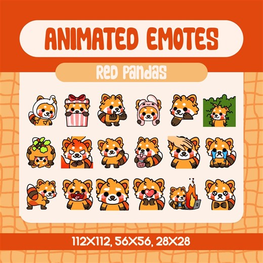Red Panda Animated Emotes for Twitch, Discord (GIF, Digital Download) - Etsy Canada