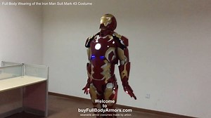 fullbody wearing iron man mark 43 suit costume (new)