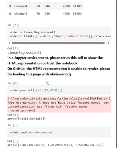 Multiple Variable Linear Regression in Python A Jupyter Notebook demonstrating how to implement multiple variable linear regression using Python. Covers building, training, and interpreting a model that predicts outcomes based on more than one feature — a core supervised learning technique. #python #machinelearning #linearregression #multivariable #datascience #mltutorial #regression #jupyternotebook #pythonfordatascience | Vikash Udarsha