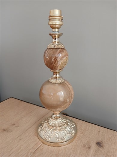 Vintage Brown Onyx Lamp Base With Gold Base - Etsy
