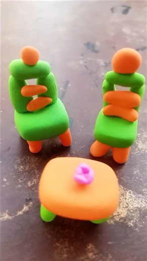 DIY Miniature Sofa Set with Clay! 🪑✨ #shorts #diy