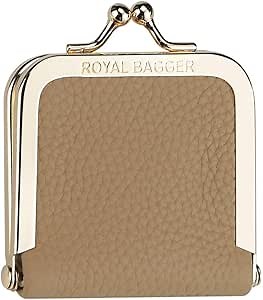 Genuine Leather Mini Jewelry Box, Ring & Necklace Storage, Slim Coin Purse with Kiss Lock for Women 3120 (Milk Tea)