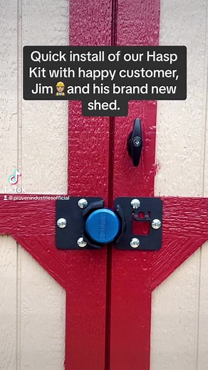 Our hasp kit is ideal for securing shed doors, van doors or privacy fences. Our locks are 100% Made in the USA! We offer the best support! If you have any application questions feel free to call or email us. 📞877-400-8423📧support@provenlocks.com#provenlocks #provenindustries #locks #shed #storage #privacyfence #madeinamerica #supportsmallbusiness | Proven Industries
