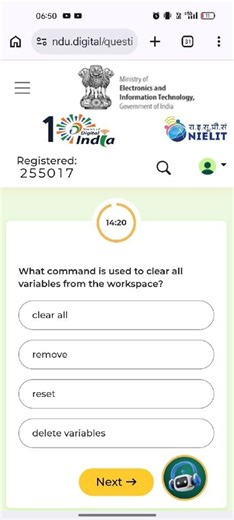 What command is used to clear all variables from the workspace?... | Filo