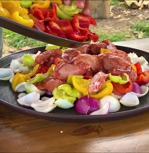 4.6K views · 63 reactions | Let's have a Picnic! Cooking Chicken Kebab with Vegetables! It's a wonderful day to relax | Outdoor Chef | Facebook