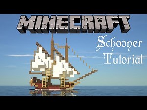 Minecraft Tutorial: How to Make a Boat/Ship (Schooner)
