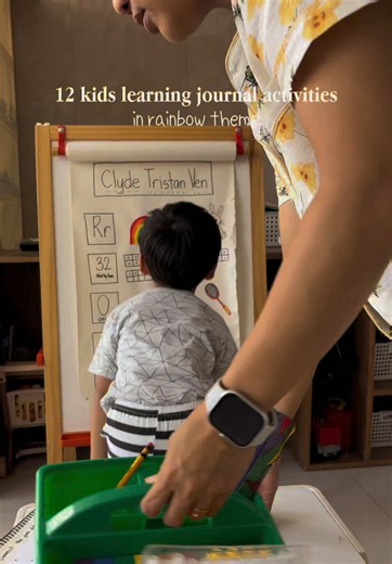 Here’s our 12 learning journal activities in rainbow theme so you can try at home too! You can never go wrong with rainbows, right? 🌈 #learningjournal #circletime #toddlerjournal #toddleractivities #homeschooling