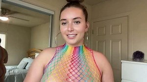 4K RAINBOW FISHNET SQUAT TEST MIRROR VIEW TRY ON HAUL !! ERIKA KAY - YTboob