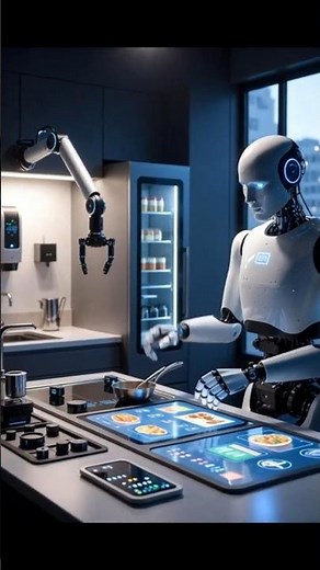 Robotic AI Kitchen 🤖 | Smart IoT Fridge, Auto Cooking Stove & Humanoid Robot Chef