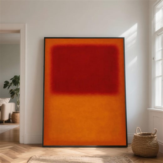 Abstract Color Block Canvas Art, Modern Orange Red Painting, Contemporary Home Decor - Etsy