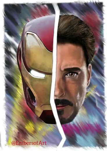 A bit different from my usual animal and nature pieces, painting people isn‘t really my thing but this one was a fun change! #artist #ironmanhelmet #robertdowneyjr #digitaldrawing #fyp