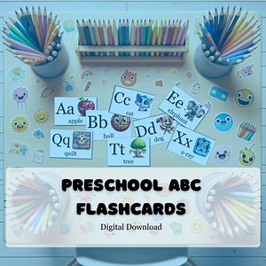 Preschool ABC Flashcards: Vibrant and Playful Letter Learning | Instant Download - Etsy