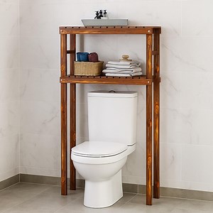 Solid Wood Over Washing Machine Shelf: 2-tier Rustic Bathroom Organizer - Etsy Australia