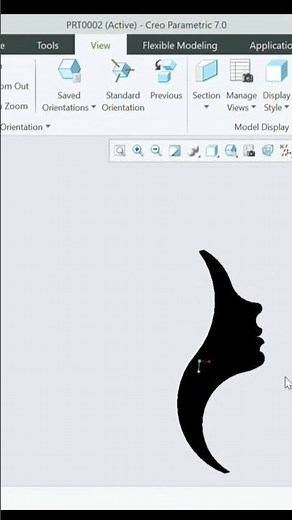 girl face sketching and extrude in creo