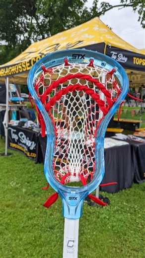 Whose team colors are these? * Carolina Blue and Red goes together so well, we always have to have a few of these ready, especially paired up with the STX Stallion Prism lacrosse head dyed in Carolina Blue! * #TopString #Lacrosse #Lax #lacrosseplayer #lacrossehighlights | Top String Lacrosse | Facebook