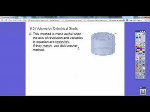 Volume by the Cylindrical Shell Method-Section 6.3 (Part 1)