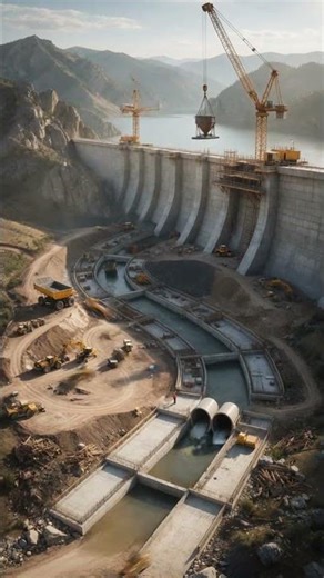From River to Reservoir: Epic Dam Construction Timelapse