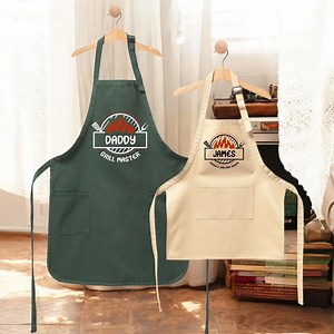 Personalized Grill Master Apron: Matching Dad & Son Aprons With Pockets - Etsy