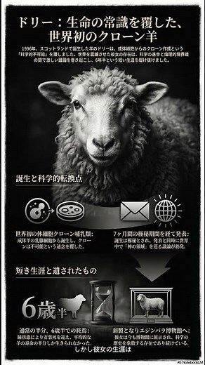 🐑クローン羊ドリー：神の領域を拓いた生命