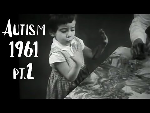 Autism in one of two identical twins. 1961 documentary part 2 of 4