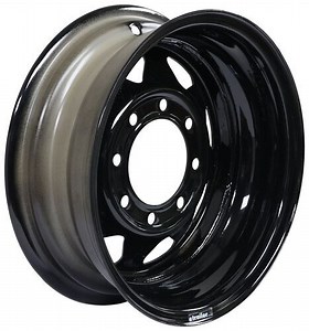 Dexstar Steel Spoke Trailer Wheel - 16" x 6" Rim - 8 on 6-1/2 - Black Powder Coat Dexstar Trailer Ti