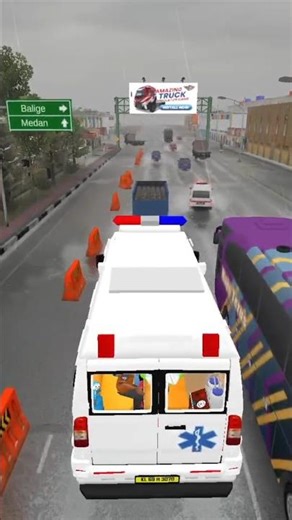 Bus simulator indonesia me ambulance game in trofic mod #bussid #ambulancegames #shorts