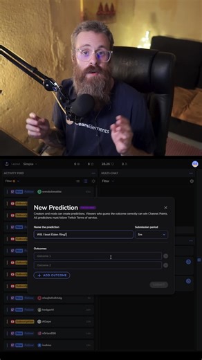 ✨*Feeling daring or curious?*✨ Want to know if chat believes in you or thinks you’re in over your head? Run a prediction for your stream and let the votes decide! 📊 With Ground Control, setting up predictions is lightning-fast. Peep the vid to see how easy it is! Link in bio to download now! 🚀 #twitch #twitchstreamer #streamelements #groundcontrol #obs #obsstudio #contentcreation #creator #twitchtok #fyp #fypシ゚