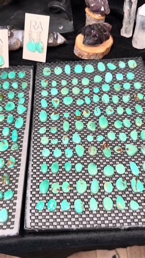 Available turquoise cabochons mined and cut by us #gems #nevadaturquoise #silversmithing #turquoise