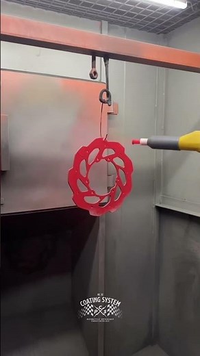 Powder coating of motorcycle discs