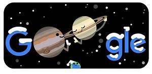 20K views · 1.5K reactions | Today's #GoogleDoodle may have you seeing double. For the first time in 800 years, Jupiter and Saturn will appear so close that it'll look like they've formed a "double planet." Learn more about today's Doodle and find out some tips from NASA - National Aeronautics and Space Administration on how you can see tonight's once-in-a-lifetime "Great Conjunction." goo.gle/3gWA2up | Google | Facebook