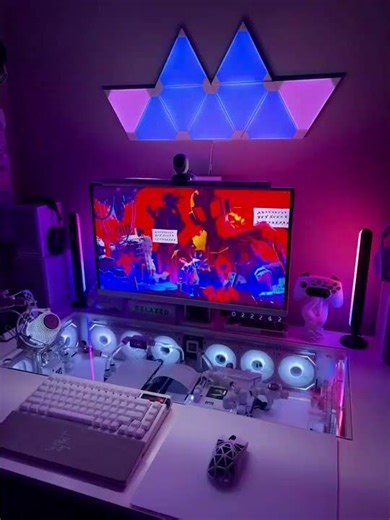 White PC Build With RGB That Hits Different #custompc #gamingsetup #aesthetic