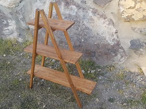 Rustic Brown Wooden Display Ladder: Portable Shelf - Wedding & Christmas Decor - Etsy