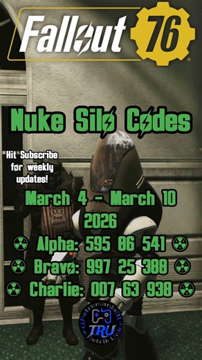 Fallout 76 Nuke Silo Codes (Marxh 4th - March 10th 2026) #fallout #fallout76 #thebackwoods
