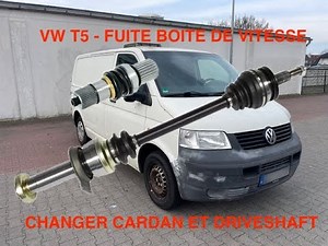 VW TRANSPORTER T5 1.9 TDI, gearbox leak, replace right driveshaft, tightening torque
