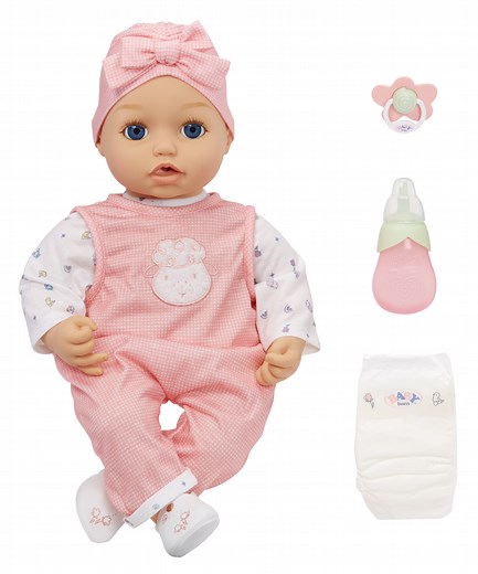 Baby Born My Real Baby Doll Annabell, Blue Eyes: Realistic Soft-Bodied Doll, Kids Ages 3 , Sounds, Drinks & Wets, Tears