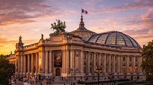 Grand Palais seen from the sky in Paris